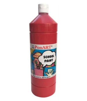 Ponart School Paint Tempera Boya 1000 ml. PSP-2208 K.KIRMIZI