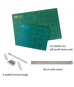 Profesyonel Hobi Kesim Matı Seti A3 (Cutting Mat Seti)
