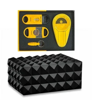 Quasar Design Humidor Puro Kutusu Mat Siyah 80s ve Puro Seti