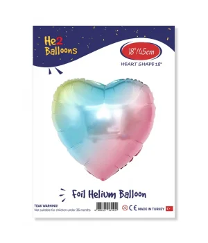 Rainbow Kalp Folyo Balon 18