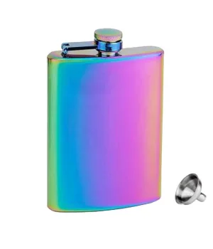 Rainbow Paslanmaz Çelik Cep İcki Matarası 8oz 240ml