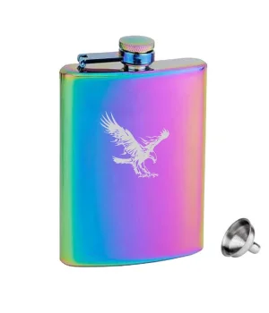Rainbow Paslanmaz Çelik Cep İcki Matarası 8oz 240ml Kartal
