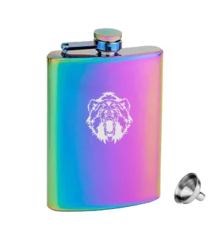 Rainbow Paslanmaz Çelik Cep İcki Matarası 8oz 240ml Vahşi Ayı