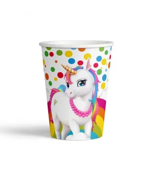 Rainbow Unicorn Karton Bardak