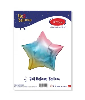 Rainbow Yıldız Folyo Balon 18