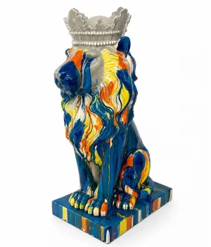 Renkli Dekoratif Polyester Aslan Figürü Alk5474