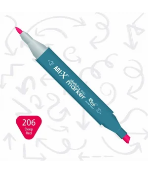 Rich Art-X Sketch Marker Duo Çift Uçlu Marker Kalem 206 Deep Red