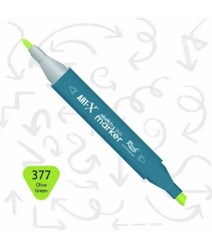 Rich Art-X Sketch Marker Duo Çift Uçlu Marker Kalem 377 Olive Green