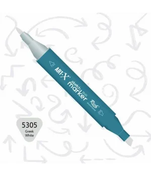 Rich Art-X Sketch Marker Duo Çift Uçlu Marker Kalem 5305 Greek White