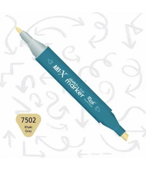 Rich Art-X Sketch Marker Duo Çift Uçlu Marker Kalem 7502 Khaki Grey