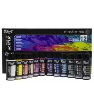 Rich Mastermix Akrilik Boya Seti 12 Renk x 60 cc. TEMEL RENKLER