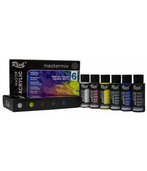 Rich Mastermix Akrilik Boya Seti 6 Renk x 60 cc. TEMEL RENKLER