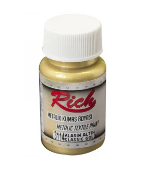 Rich Metalik Kumaş Boyası 50 cc. 3114 KLASİK ALTIN