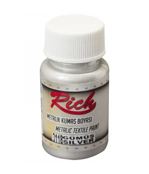 Rich Metalik Kumaş Boyası 50 cc. 3118 GÜMÜŞ