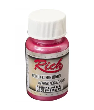 Rich Metalik Kumaş Boyası 50 cc. 3128 PEMBE