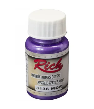 Rich Metalik Kumaş Boyası 50 cc. 3136 MOR