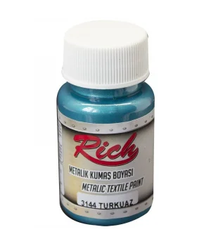 Rich Metalik Kumaş Boyası 50 cc. 3144 TURKUAZ
