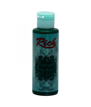 Rich Multi Surface Her Yüzey İçin Akrilik Boya 120 cc. 2222 YAĞ YEŞİLİ