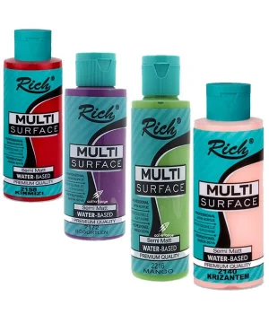 Rich Multi Surface Profesyonel Akrilik Boya 120 Cc .x 4 Karışık Renk