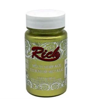 Rich Multi Surface Titanium Metalik Boya 90 cc. 2518 BEYAZ ALTIN