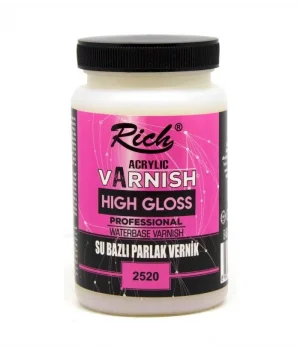 Rich Su Bazlı Vernik PARLAK (High Gloss Acrylic Varnish) 250 cc.