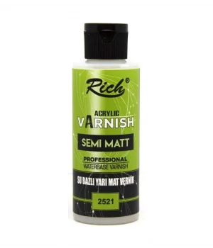 Rich Su Bazlı Vernik YARI MAT (Semi Matt Acrylic Varnish) 120 cc.