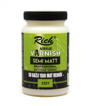 Rich Su Bazlı Vernik YARI MAT (Semi Matt Acrylic Varnish) 250 cc.