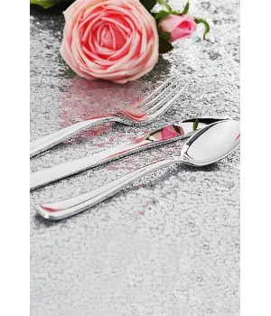 Roll-Up 54 Parça Metal Görünümlü Plastik Çatal Bıçak Kaşık Set