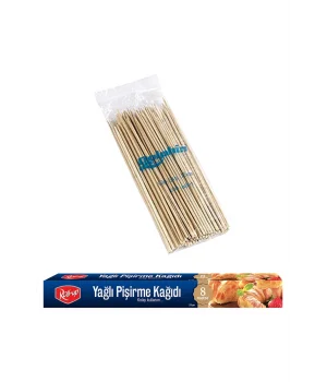 Roll-Up 8 Metre Pişirme Kağıdı Ve 100lü Bambu Çöp Şiş Set