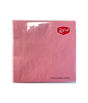 Roll-Up Kağıt Peçete Pembe 33 * 33 cm 20 Adet