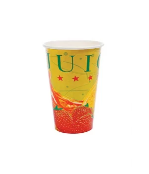 Roll-Up Karton Bardak 12oz Soğuk İçecek Meyve Desenli 50 Adet