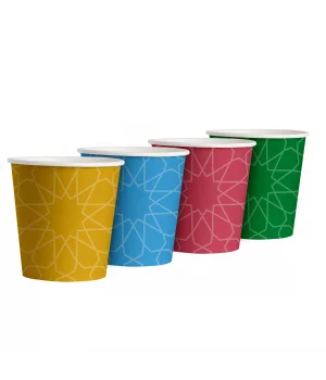 Roll-Up Karton Bardak 7 oz Renkli 50 Adet