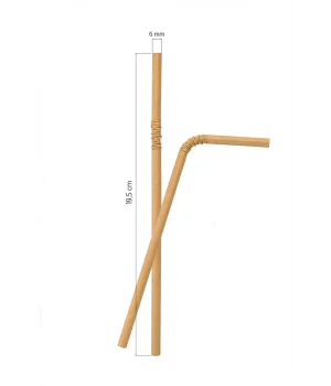 Roll-Up Körüklü Kraft Kağıt Pipet 6mmx19,5cm 100 Adet