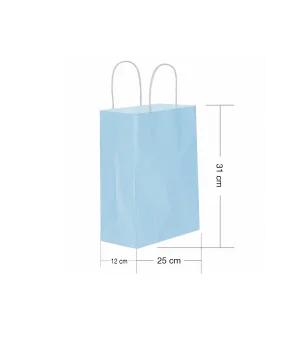 Roll-Up Kraft Çanta Açık Mavi Orta Boy 25 * 31 cm 25 Adet