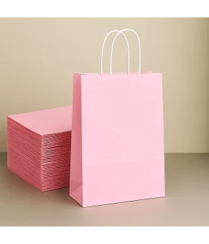 Roll-Up Kraft Çanta Pembe Orta Boy 25 * 31 cm 25 Adet