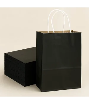 Roll-Up Kraft Çanta Siyah Orta Boy 25 * 31 cm 25 Adet
