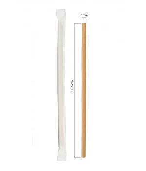 Roll-Up Kraft Kağıt Pipet Kağıt Sargılı 6mm x 19,5cm - 100 Adet