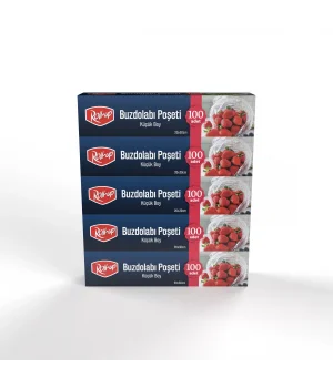 Roll-Up Küçük Boy Buzdolabı Poşeti 20x30cm 100lü x 5 Paket (500 Adet)