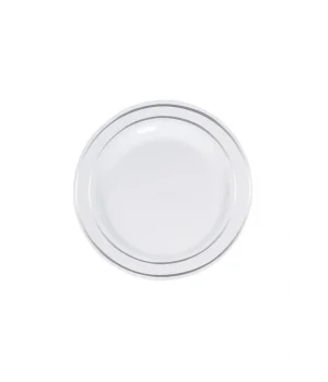 Roll-Up Lüks Plastik Tabak Gümüş Yaldızlı Beyaz 19 cm 6 Adet