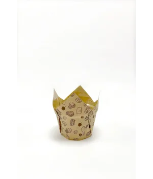 Roll-up Muffin Kek Kapsülü Kalın Tulip Desenli Kraft 50 Adet