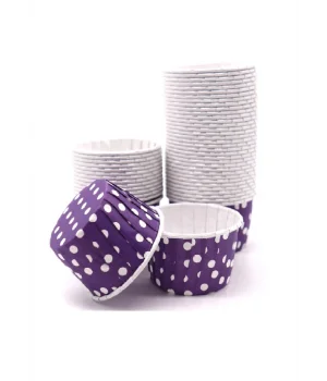 Roll-up Muffin Kek Kapsülü Mor Puantiyeli 50 Adet