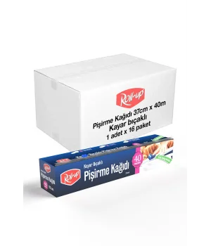 Roll-Up  Pişirme Kağıdı Kayar Bıçak Hediyeli 37cm x 40m x 16 Paket (Koli)