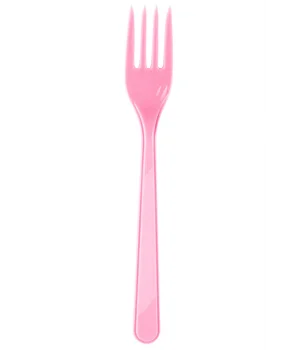 Roll-Up Plastik Çatal Pembe 25 Adet