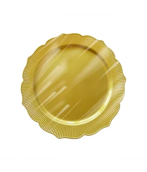Roll-Up Plastik Kalın Tabak Büyük 26 cm Gold 6 Adet