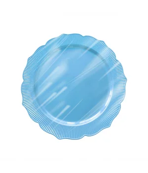 Roll-Up Plastik Kalın Tabak Büyük 26 cm Mavi 6 Adet