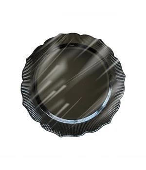 Roll-Up Plastik Kalın Tabak Büyük 26cm Siyah 6 Adet
