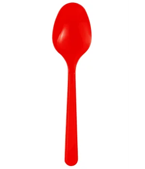 Roll-Up Plastik Kaşık Kırmızı 25 Adet