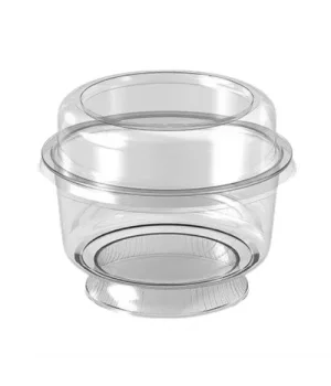 Roll-Up Plastik Kristal Tatlı Kasesi ve Bombe Kapak Set 20li