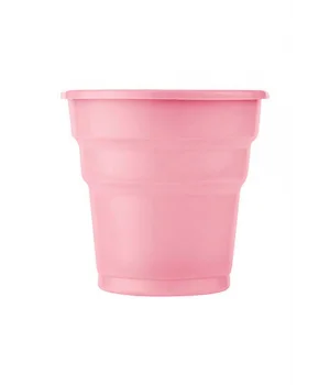 Roll-Up Plastik Meşrubat Bardağı Pembe 7 oz 25 Adet