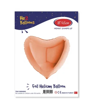 Rose Gold Kalp Folyo Balon 18